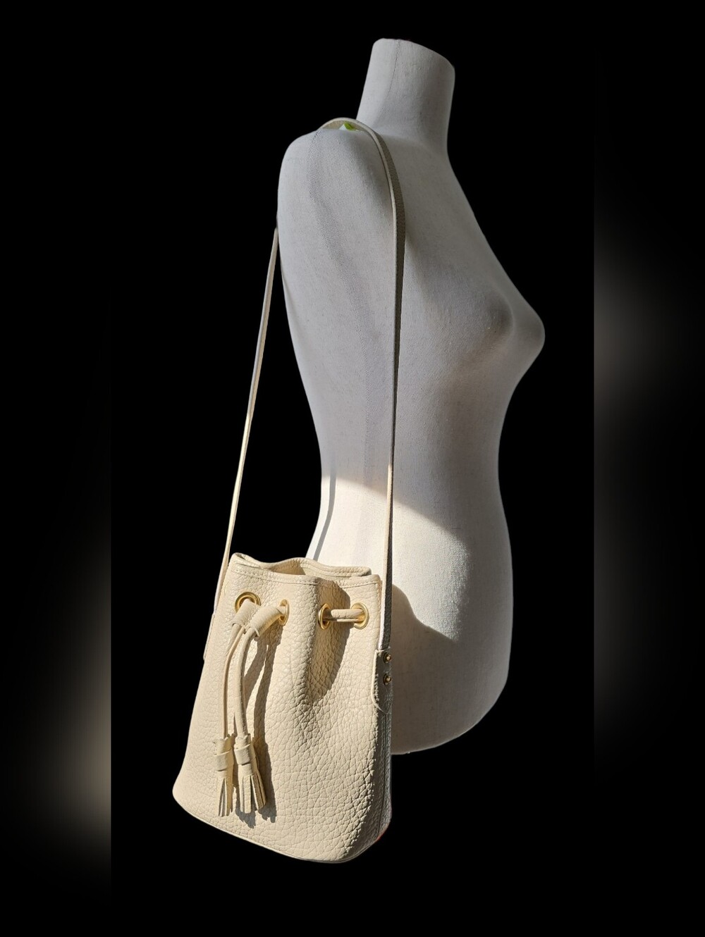 Vintage Dooney & Bourke AWL Bone Mini Drawstring Bucket Shoulder Bag EUC - Picture 16 of 16